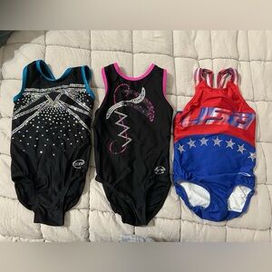 Set of Three ozone gymnastics Leotards
